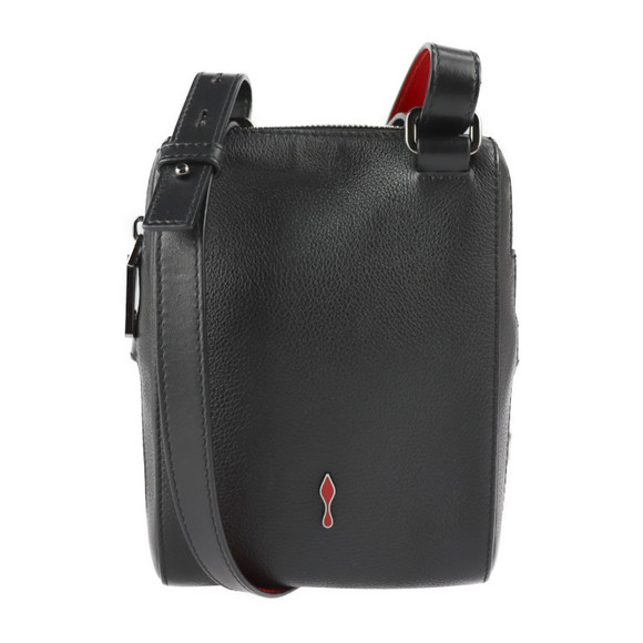 Christian Louboutin Bench Reporter Shoulder Bag Leather Black Red - Picture 3 of 9